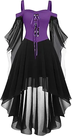 OIOLOYJM Witch Costume Women Sexy Plus Size Renaissance Vampire Gothic Halloween Costumes Woman 2025 Clothes Dresses