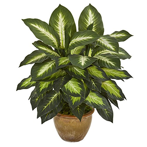 Nearly Natural Dieffenbachia Artificial Plant in Ceramic Planter