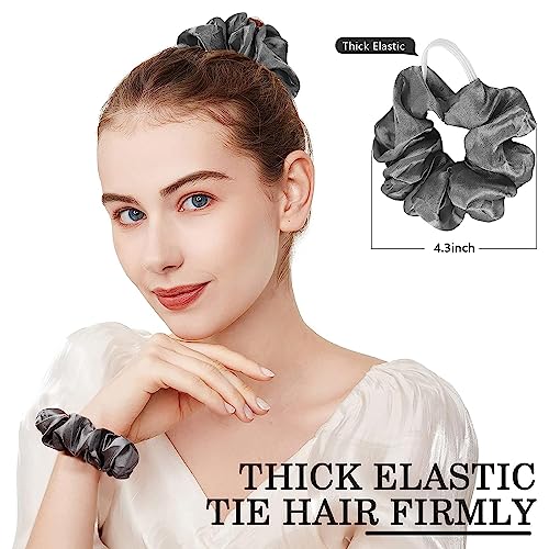 ANNACREATIONS Premium Big Soft Super Elastic Velvet Satin Hair Scrunchies Hair Ties Hair Accessories For Women And Girls 50 count (Pack of 1) - Image 4