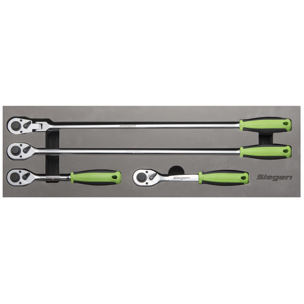 Sealey 4pc 1/2"" Square Drive Ratchet Wrench Set Anti-Slip Comfort Grip S01231