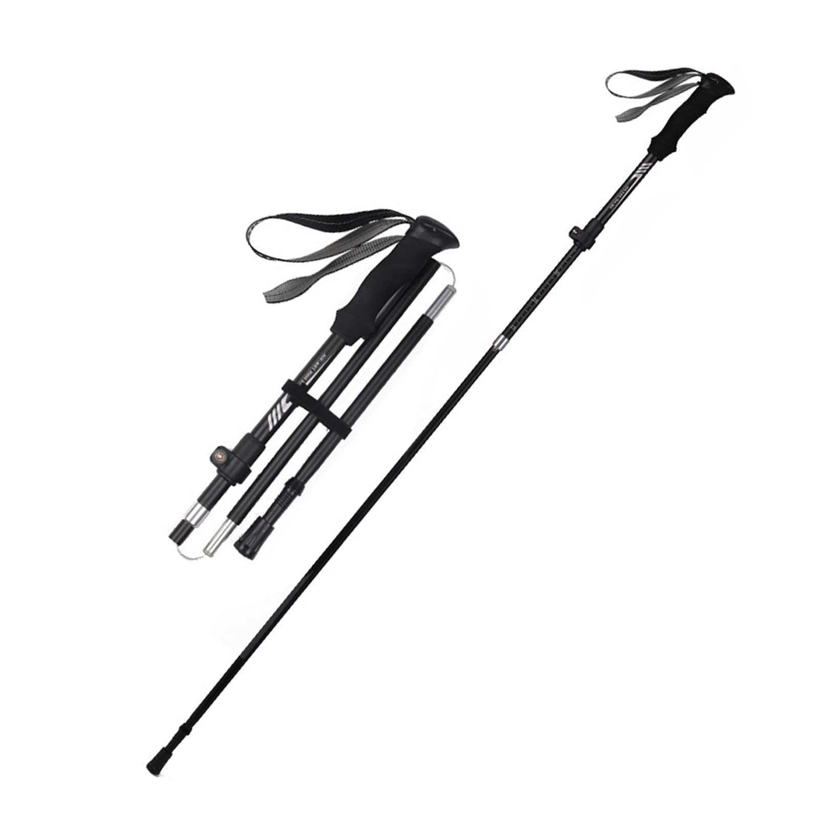 [超軽量198g 収納サイズ34cm]トレッキングポール 3Kカーボンファイバー 折りたたみ式2本セット 100-120cm調節可能 収納袋付き、登山・アウトドア・ハイキング・散策・歩行・高齢者向け