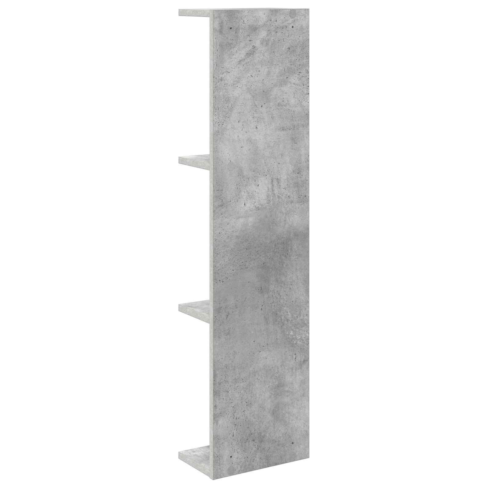 Regał ścienny, zestaw 2 sztuk, szary beton, 22 x 15 x 100 cm, materiał drewnopochodny, montaż na ścianie, do dekoracji książek, do salonu, sypialni, korytarza, biura, montaż