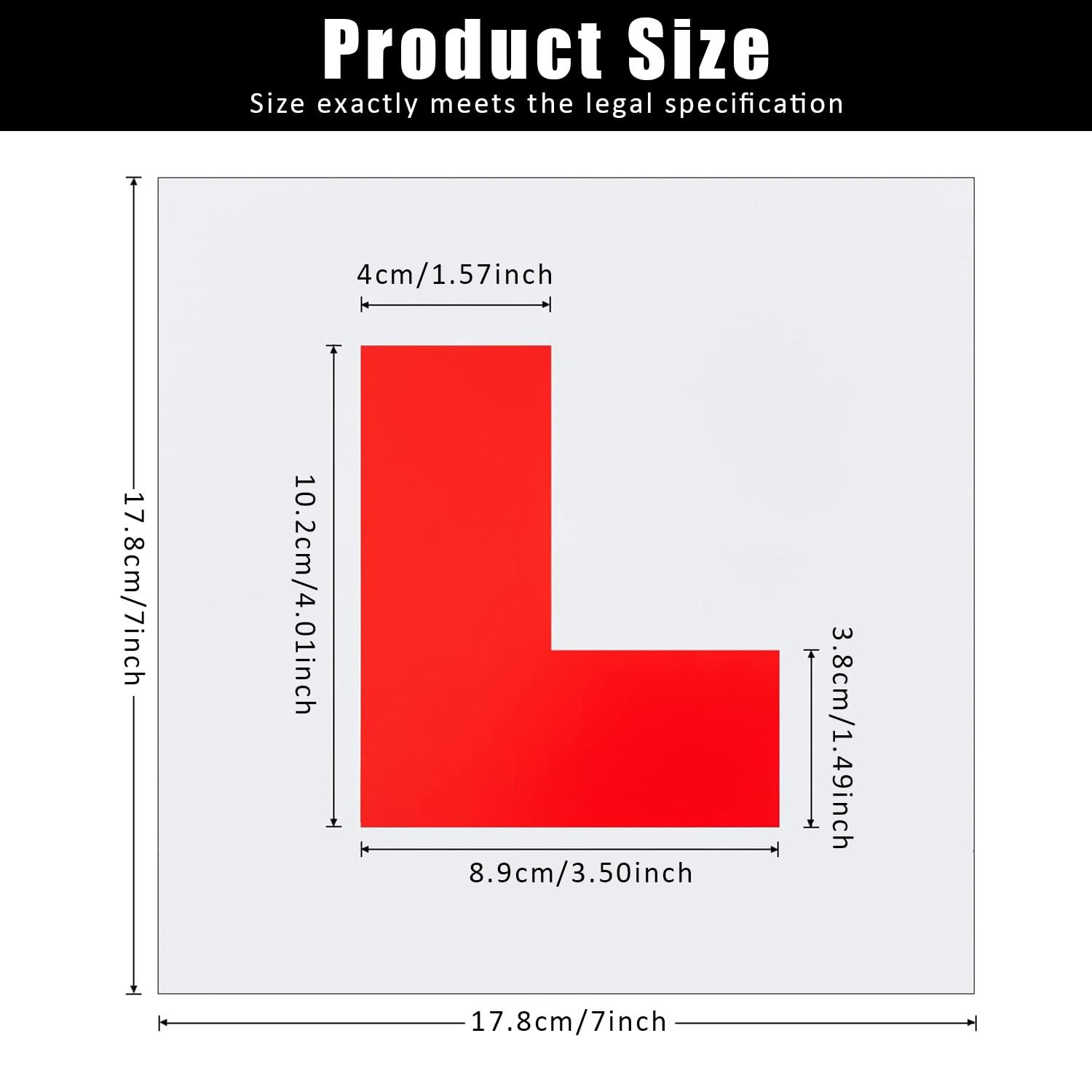 4 Pezzi di L-Board Magnetico Impermeabile, Adesivo con Logo L, L-Board Magnetico Super Resistente, L-Board Statico per Finestra Auto, Facile da Spostare, Logo di Apprendimento per Auto