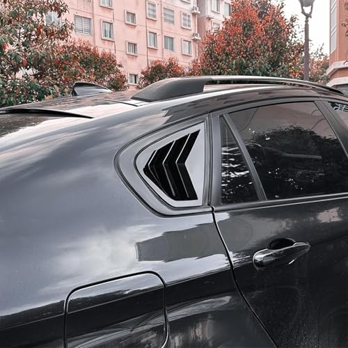 2pcs Suitable for B-M-*W X6 E71 X6 E72 2008-2014 Accessories Sporty Car Auto Exterior Rear Side Window Louvers Air Vent Scoop Shades Cover Trim Blinds Glossy Black