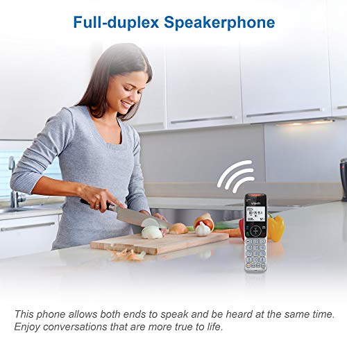 VTECH VS112-3 DECT 6.0 Bluetooth 3 Handset Cordless Phone for Home with Answering Machine, Call Blocking, Caller ID, Intercom and Connect to Cell (Silver 