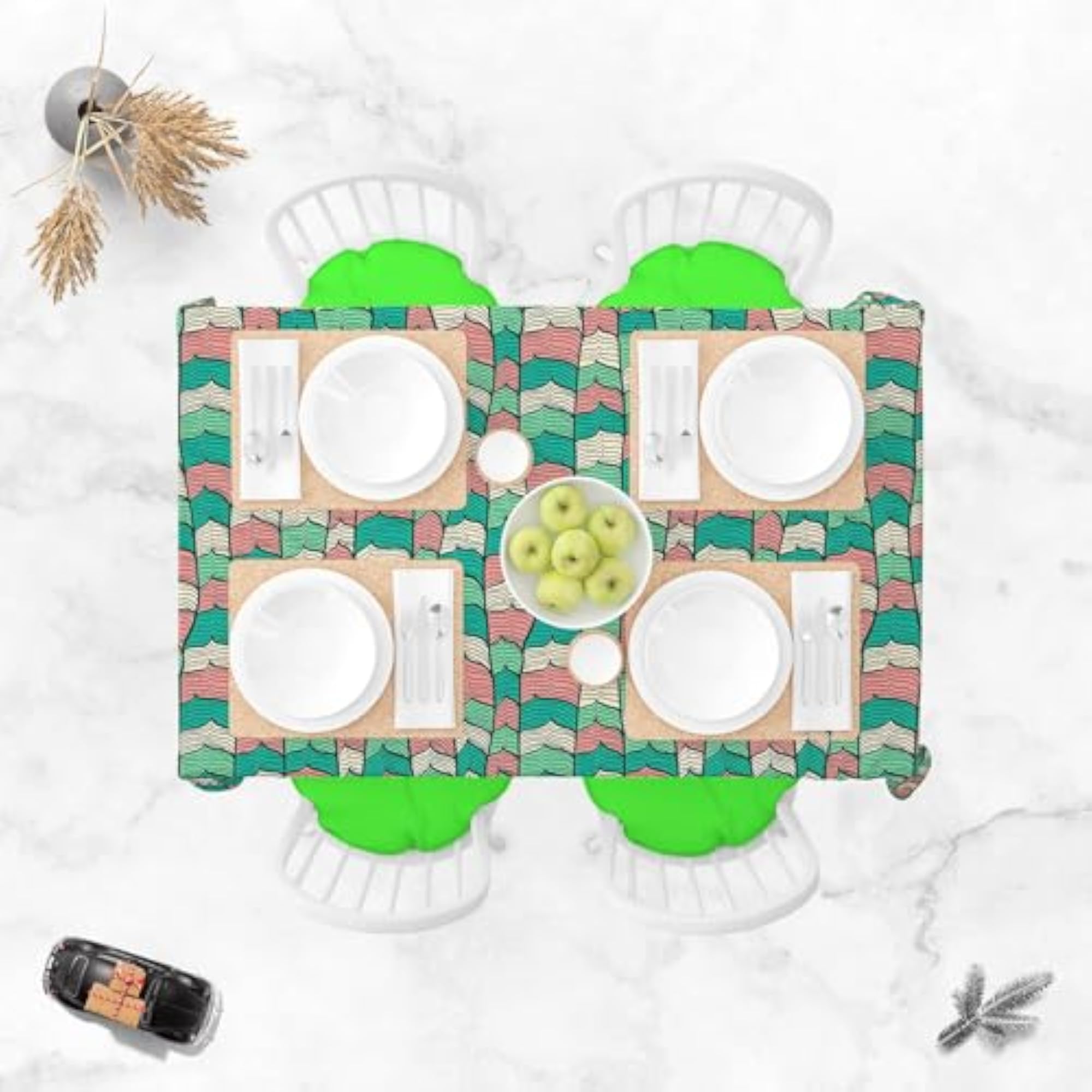 Abstract Waves Table Cloth Cover for Dining & Center Table