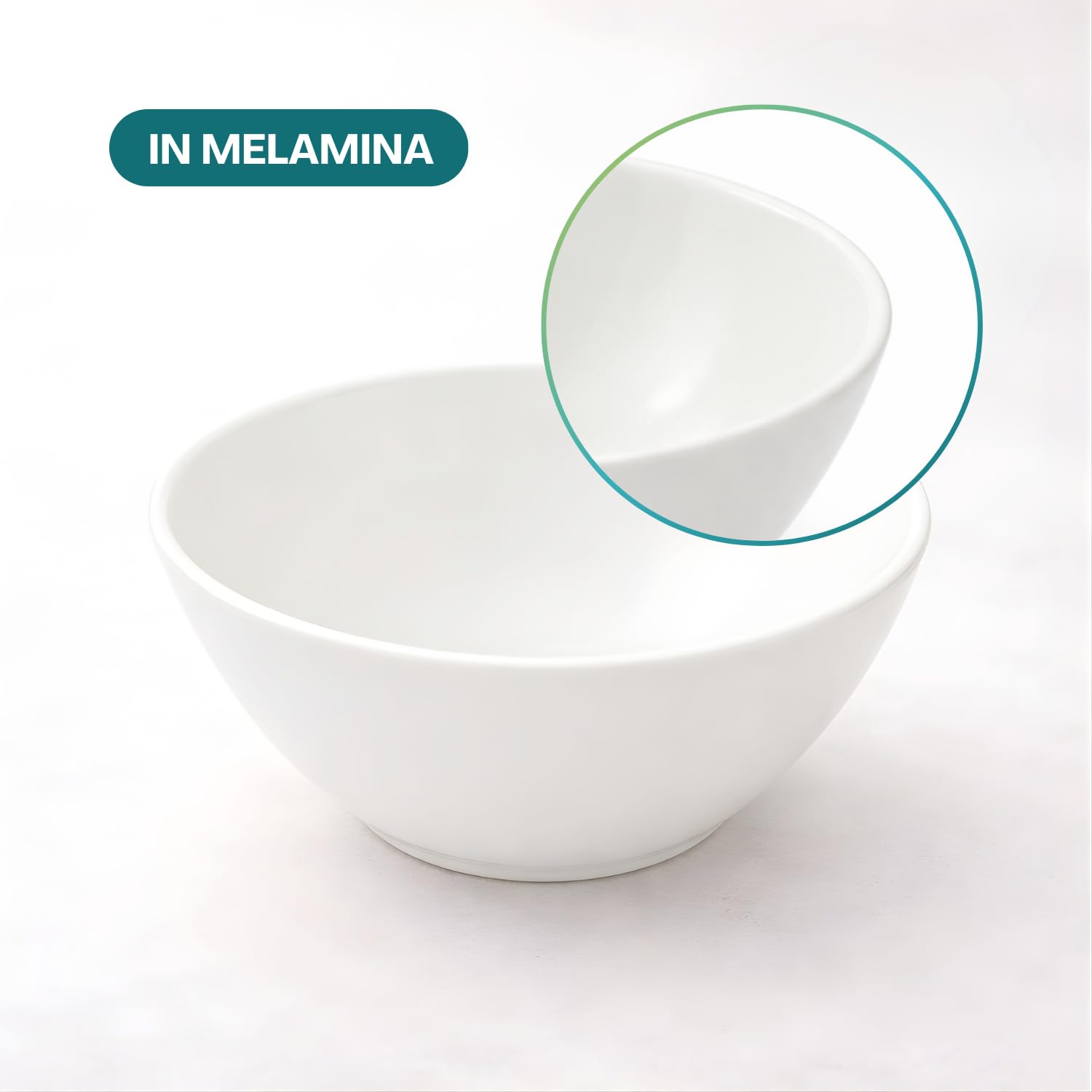 VIRSUS Ciotola Yogurt in Melamina 8184, colore Bianco, misura 11,5x 5,7 cm, Capacità 300ml, Coppetta Rotonda Riutilizzabile, Impilabile, per gelato, salsa, snack, finger food (10)