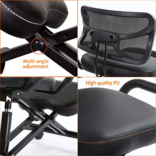Chaise ergonomique rotative avec assise réglable et soutien dorsal actif