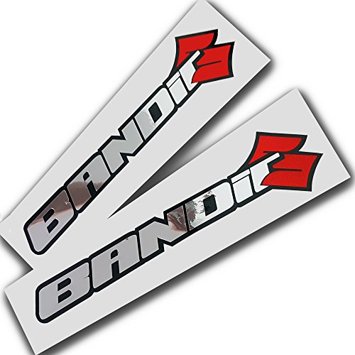 . Suzuki Bandit Chrome Argent sur noir graphique Stickers Stickers X 2