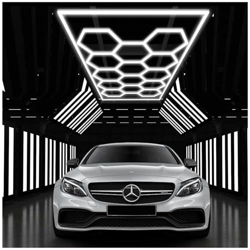 14 Hexs LED Hexagon Lighting - 81pcs buislampen, 672W 6500K superheldere koppelbare LED-plafondlampen voor garage, werkplaats, sportschool, kelder, autosalon, autoverzorgingswinkel