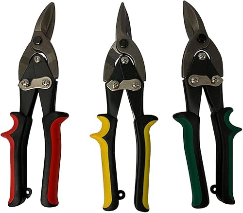 Miniatura 3 de Juego de 3 tijeras de acero al carbono forjadas, tijeras de corte que incluyen cortadores izquierdos, rectos y derechos