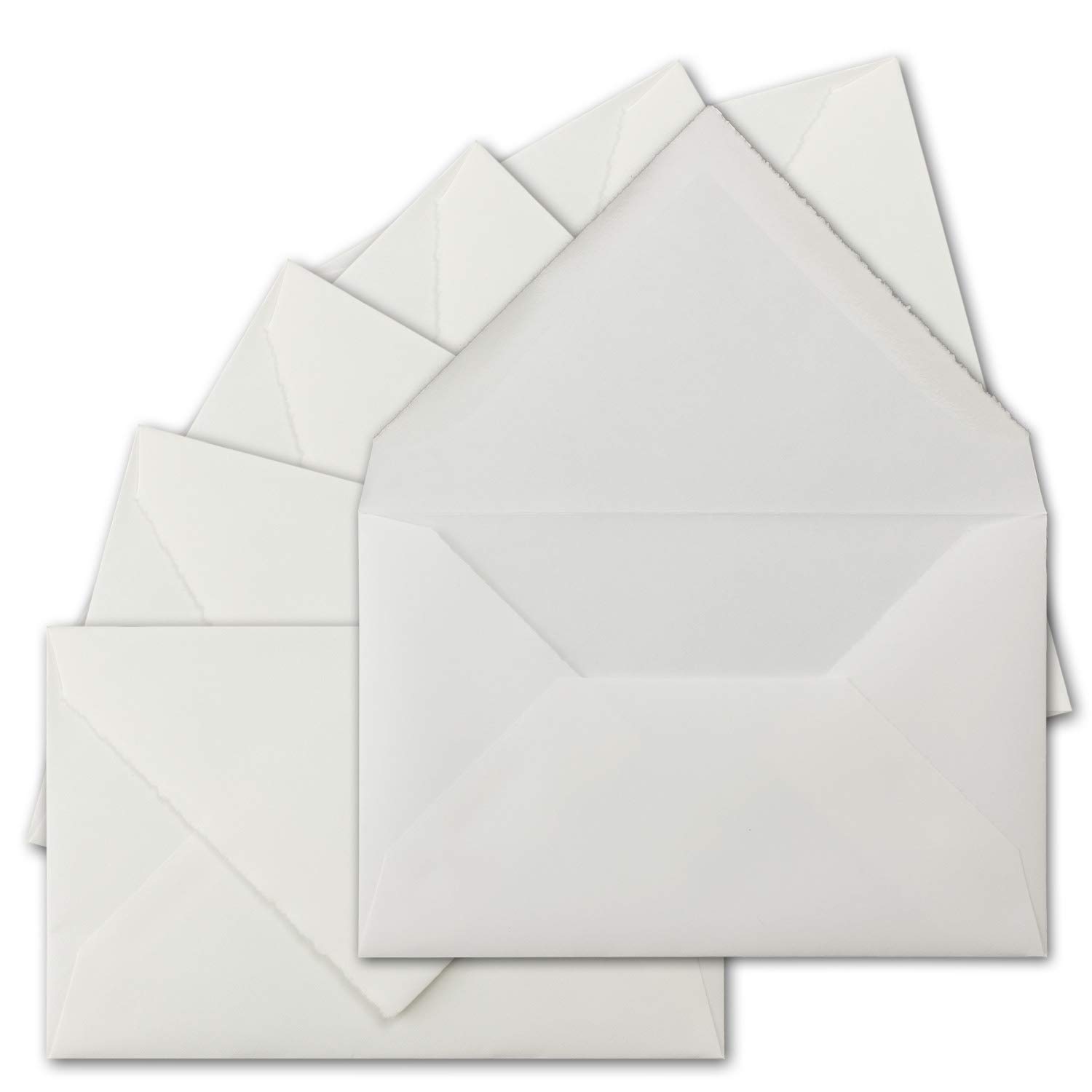 FarbenFroh by GUSTAV NEUSER 75 sobres vintage, papel arrugado, B6, 11,8 x 18,2 cm, formato diplomático, blanco natural (blanco) semimate, adhesivo húmedo