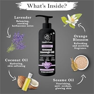 Dude's Love - Organico - Olio da massaggio sensuale floreale commestibile per coppia - Leccabile | Profumo Serenity per momenti sessuali intimi - Non macchia e non appiccica|con Olio di Cocco - 200 ML