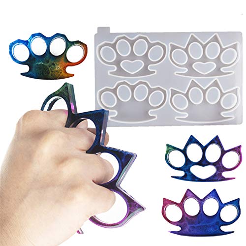 Luckgy Brass Knuckles Resin Mold, Finger Keychain Silicone Epoxy Casting Molds for DIY Crafts, Keychains, Pendants, Handmade Gifts and Jewelry Making.