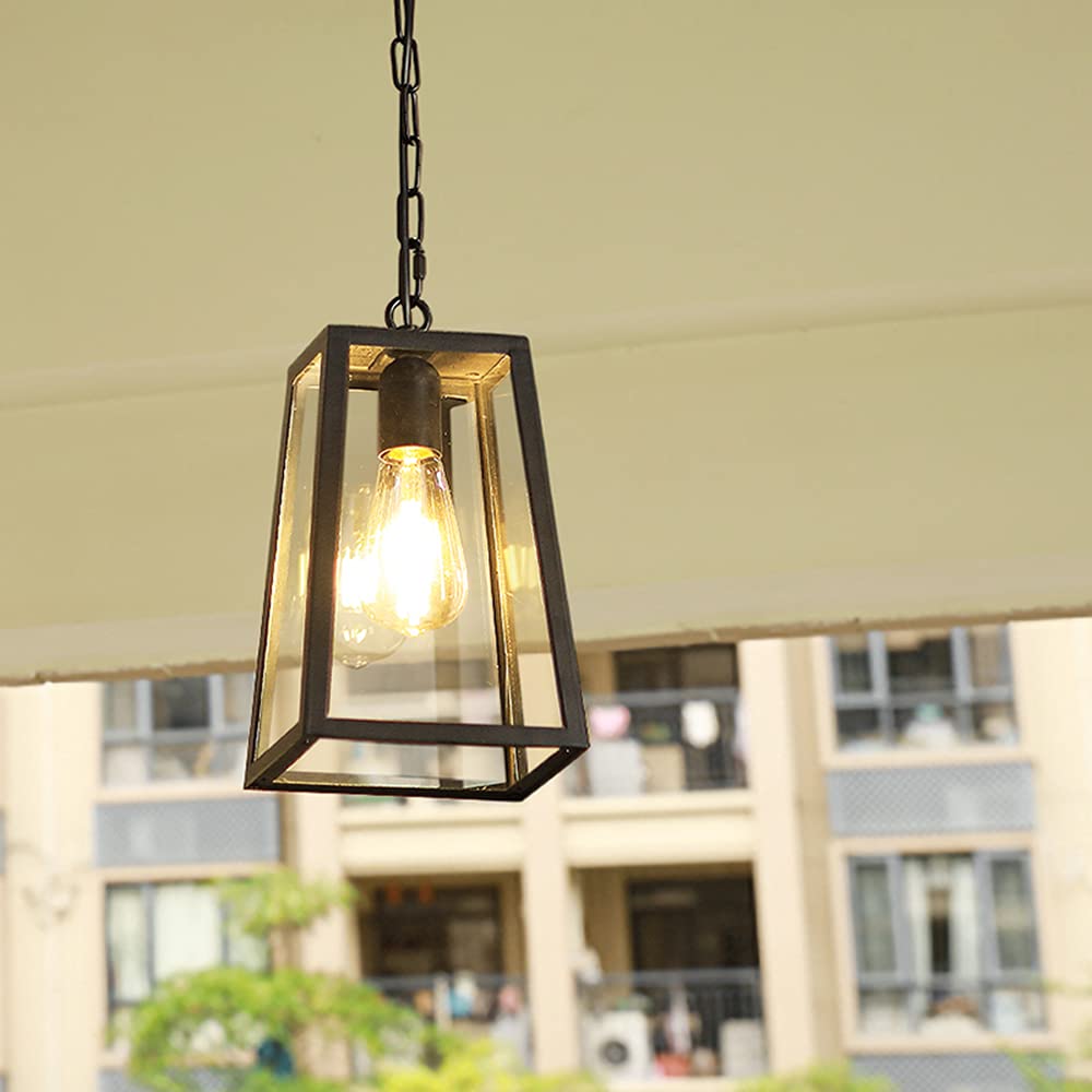 LYMSXAZOU Outdoor Waterproof Ceiling Pendant Light - IP44 E27 Adjustable Hanging Lantern for Patios, Porches & Gardens Aluminum Droplight Chandelier