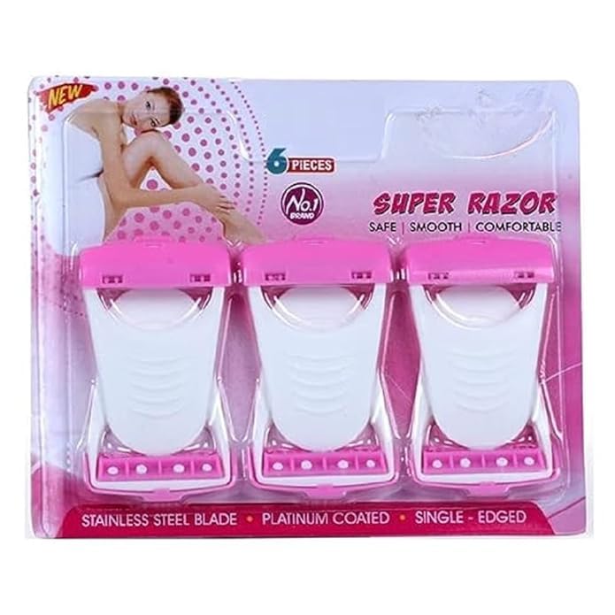 Body Shaver Disposable Razor with Steel Blade Smooth Shaving for Men Women Suitable Sensitive Areas Painless Hair Removal Bikini Under Arms Area Shave (Pack Of 6 Pcs) (Multicolor)