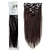 Emosa Silky Soft 100% Remy Human Hair Clips in Extensions Full Head(#2 Dark Brown,15inch,70g)