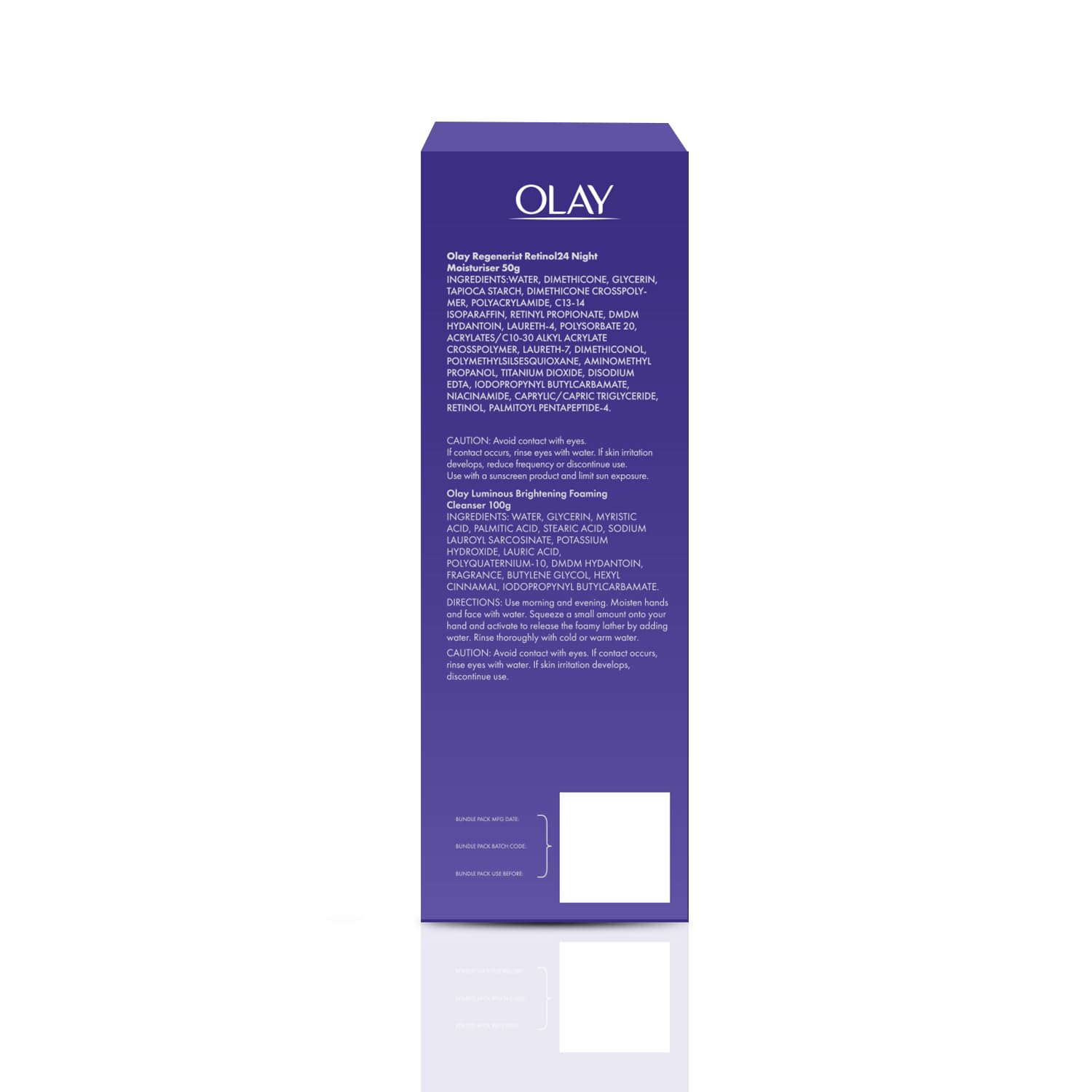 Olay Retinol Kit For Overnight Repair|Retinol Cream With Free Cleanser|Plumper, Younger Looking Skin|24H Hydration|Fragrance Free|Normal, Oily, Dry,Combination Skin|Paraben & Sulphate Free|Pack Of 2
