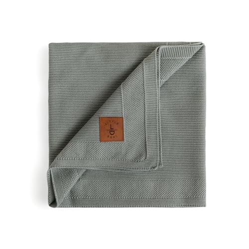 Image of Little Dedi Baby Blankets 100% Lyocell Tencel™ Green 30"x40"- Hypoallergenic, Oekotex 100 Class 1, Thermal Regulating and Soft Receiving Blankets Girl/Boy-Knit Toddler - Swaddle Blankets Baby