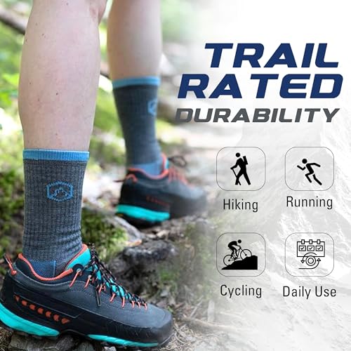 CloudLine Merino Wool Hiking Socks for Men and Women- Ultralight, Thin, Anti-Blister, Moisture Wicking Socks, USA Made 1 Pair3