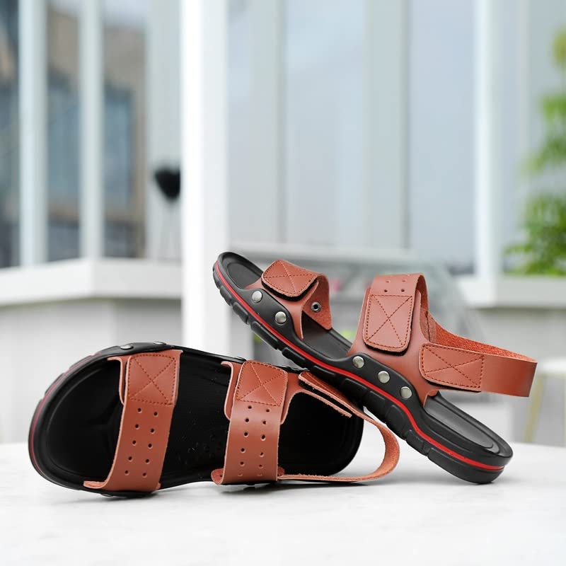 Men Sandals Leather Beach Shoes Men's Sandal Shoes Soft Bottom Male Comfortable Outdoor Sneakers4