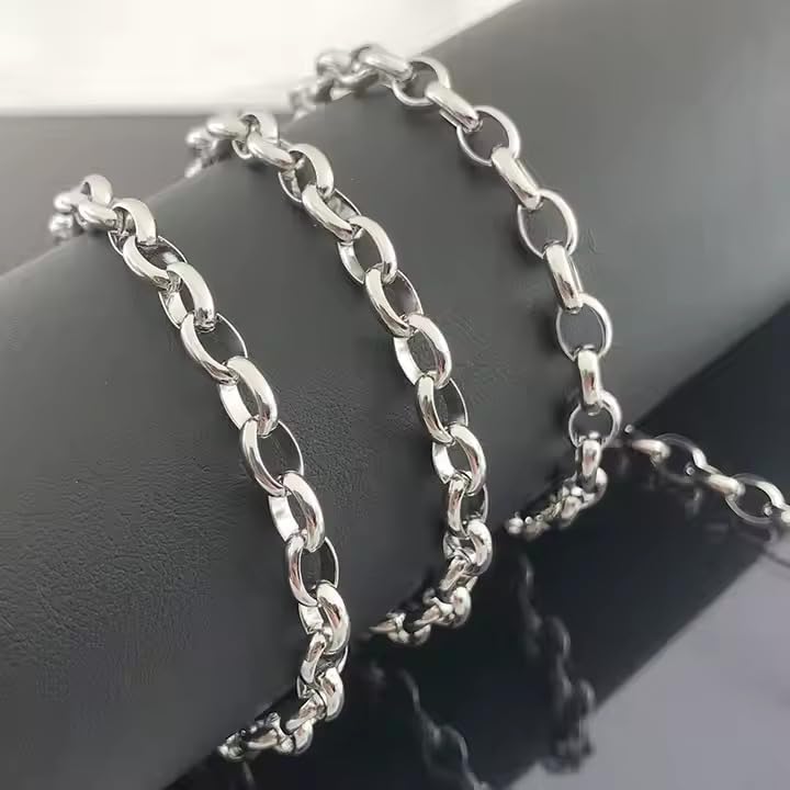 Image of THE MEN THING Chain for Men, Luxury Pure Titanium Steel Chain | Silver Stainless Steel Chain | Necklace Jewellery for Men & Boys
