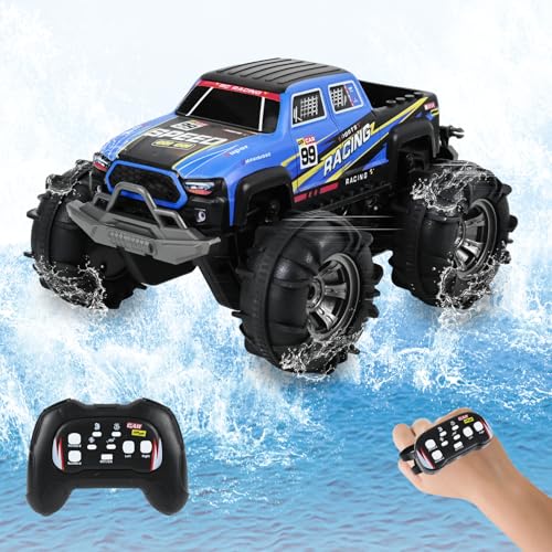 PATEMZON Anfibio Coche Teledirigido 4WD, Azul