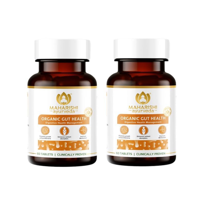 Maharishi Ayurveda Gut Health Tablets - 100% Ayurvedic & Natural | Enhance Nutrient Absorption & Digestion | For Overall Gut Health | 60 Tablets (Pack of 2)-image-0