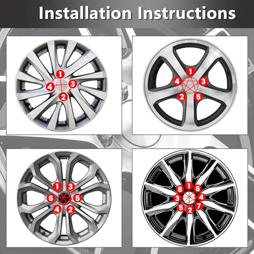 UVVRUR 20 Stück Radmuttern Radmutterkappen Chrom Schrauben Kappen Geschlossen Kegelbund 60° Radmuttern M12x15 für die meisten Ford Fiesta Focus Fusion (B-M12X1.5,Silber)