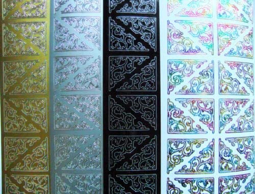 TRTO 1Pcs Silver Decorative Corners Peel Off Sticker Sheet for Card Making Craft