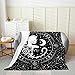 Cute Cats Throw Blanket,Gothic Star Sky Moon Constellation Bed Blanket for Kids Teens Boy Girls,Animals Flower Plants Fleece Blanket Black Exotic Flannel Blanket for Bedroom Decor,90