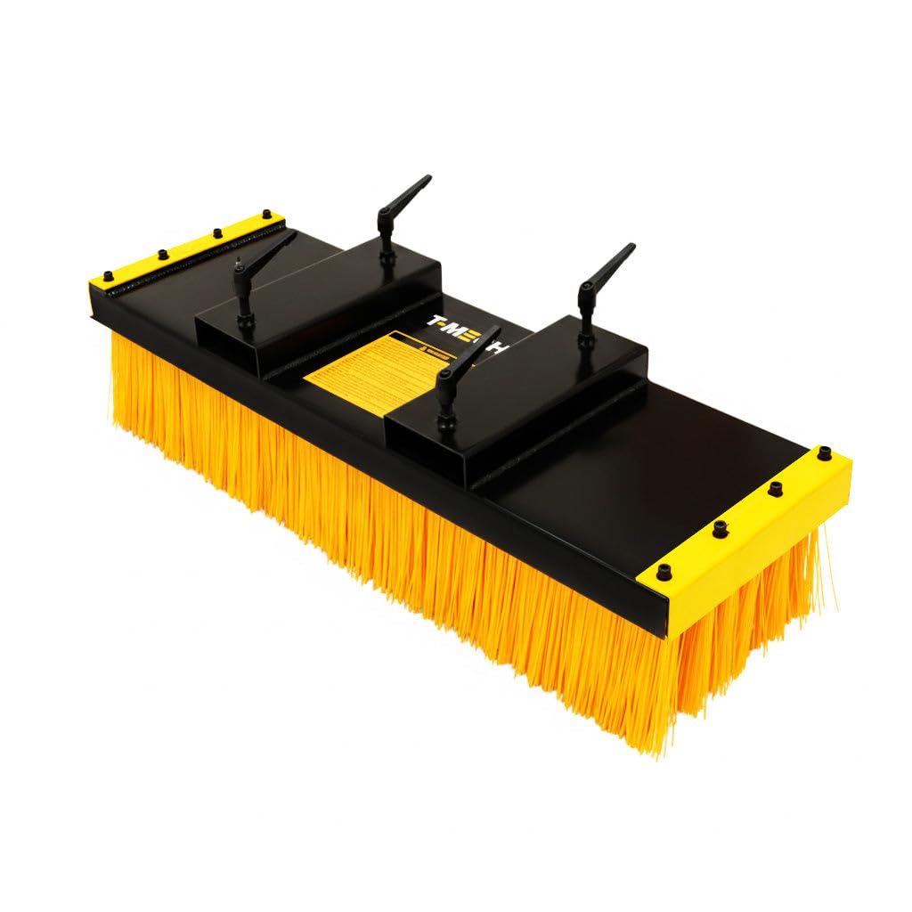Balai Pousseur Pour Fourches de Chariot Élévateur Largeur 1300 mm Brosse Plat Ultra-Résistant Sol d'Entrepôt Usine Acier Laminé à Froid Poils Remplaçables Taille de Passage Standard