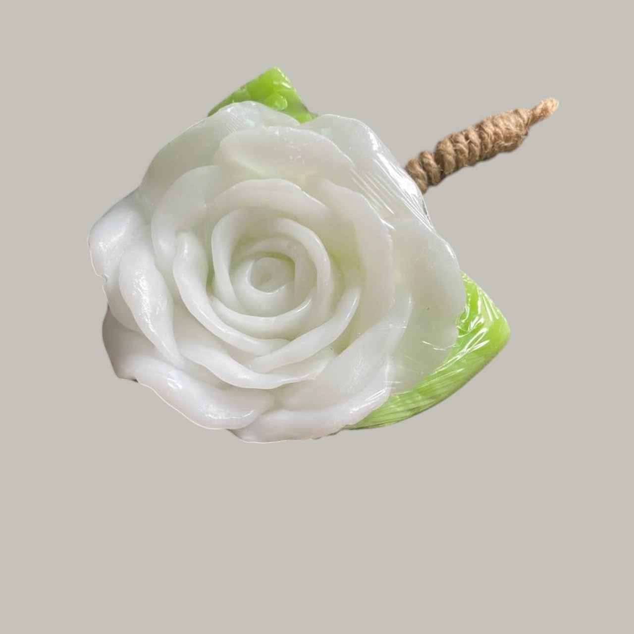 CESITRA Natural Handmade Soaps Bar sapone with Rope Home Funny Hand Face Soap (pack of 2) (WHITE AND GREEN SOAP ROSE) 4