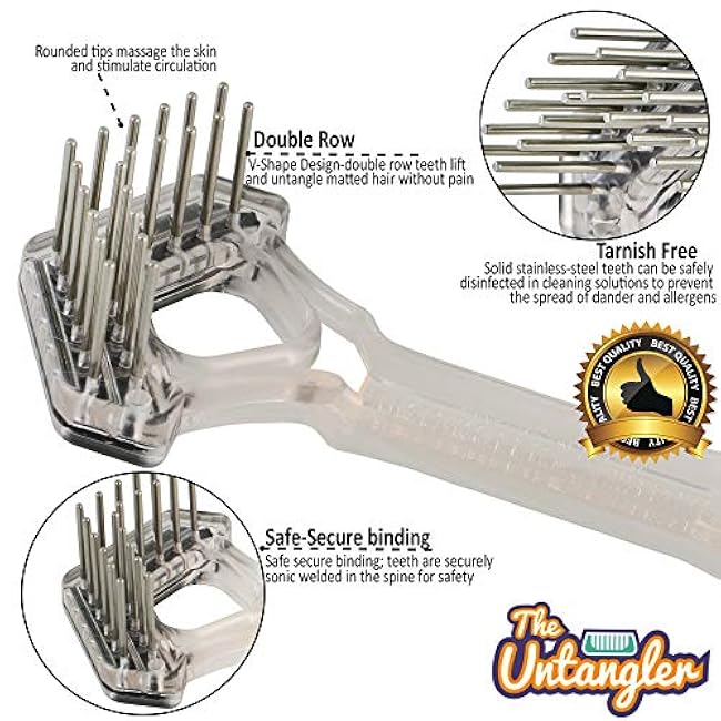 Mini-Rake V-Shaped with 1 Double-Row Rotating Teeth (Crystal with BlackTop)-HVmKZqHy