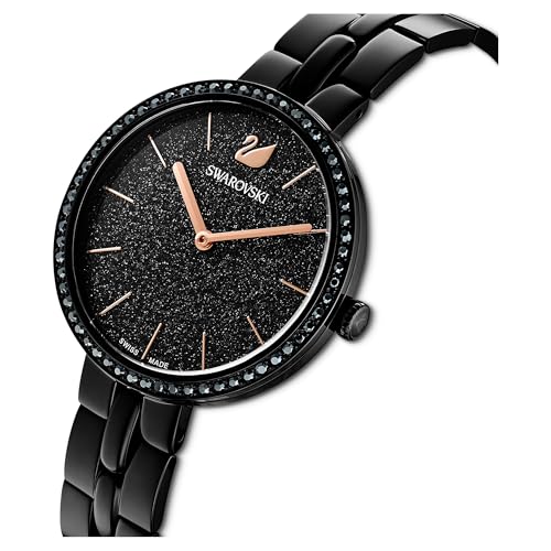 Image of Swarovski Cosmopolitan Watch, Swiss Made, Metal Bracelet, Black, Black Finish