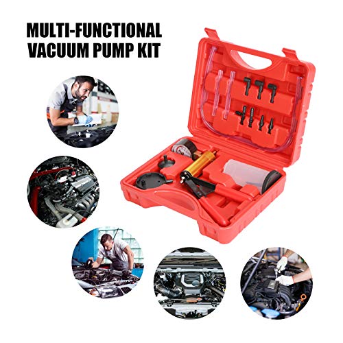 Yonligonju BRAKE BLEEDER KIT With Hand Vacuum Pump With Gauge Adapters Automotive Brake Fluid Bleeding Set thumb #4