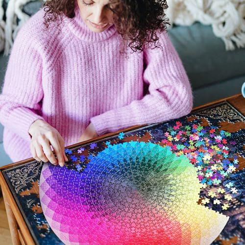 Rompecabezas de 1000 piezas multicolor circular para tardes de relax en casa 7