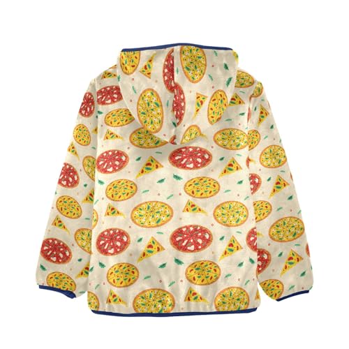 Pizza Girls Fleece Jacket Girls Fall Jacket Girls Zip Up Hoodie Girls Sherpa Jacket 2-10T2