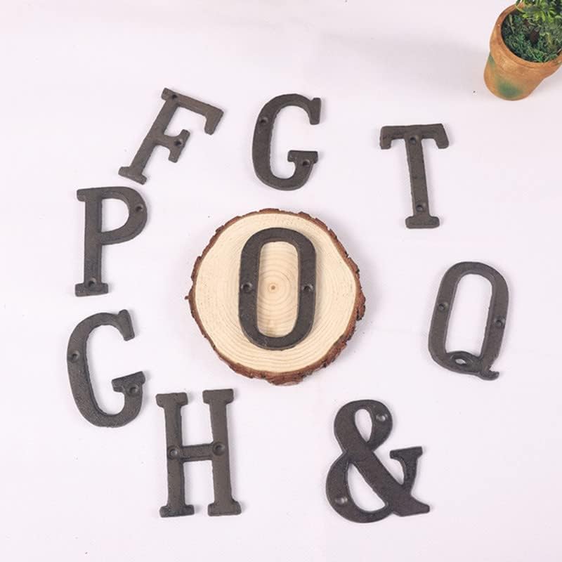 Miniatura 6 de Carta de casa de 4.9 pulgadas, letras de dirección para letreros al aire libre, números de metal de hierro fundido, letra de buzón de metal sólido