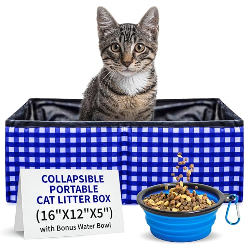 Pet Fit For Life collapsible travel cat litter box folded and open