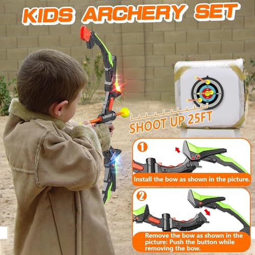 Bow Arrow Set for Kids, LED Li...