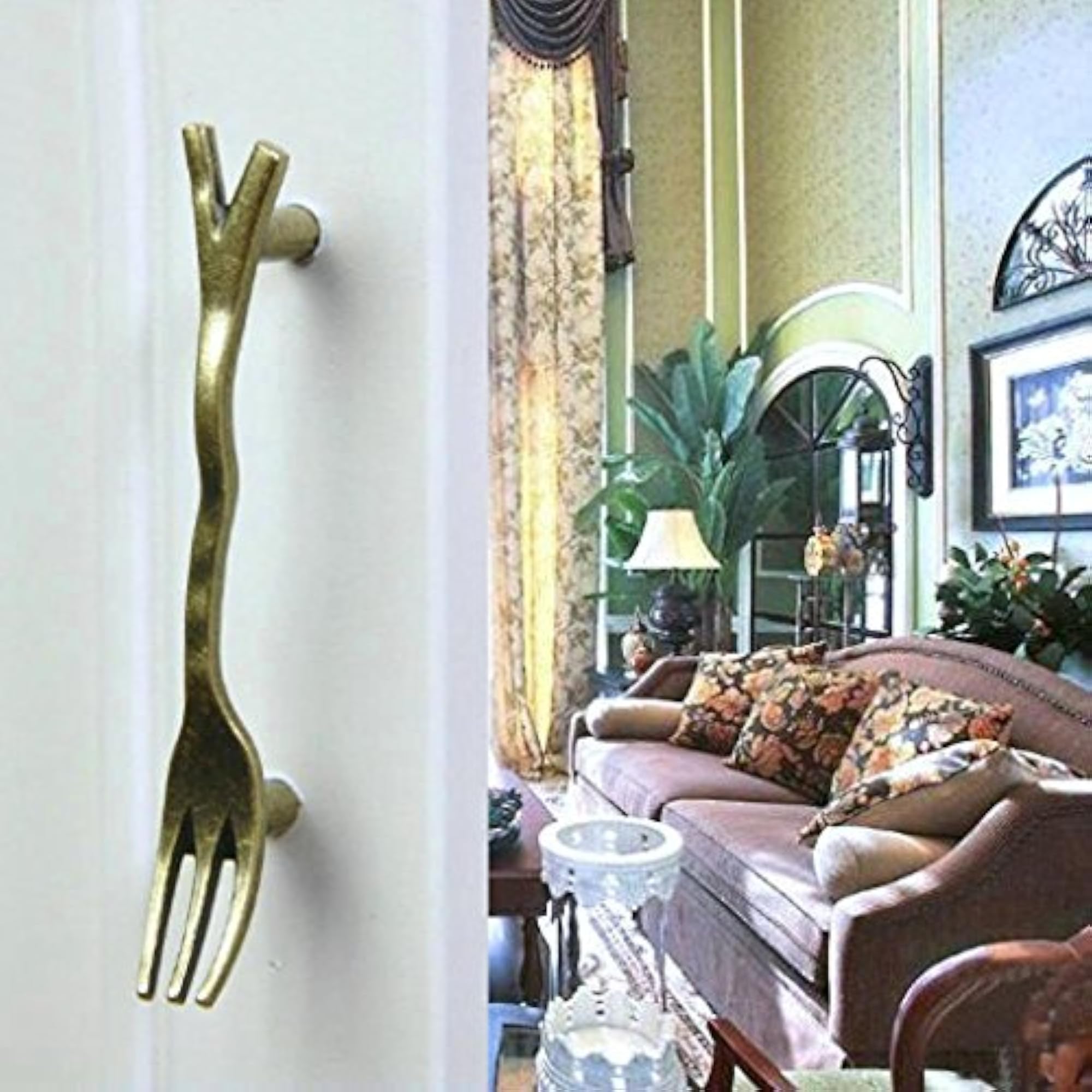 Antique Bronze Creative Fork Design Cabinet Pull Handle