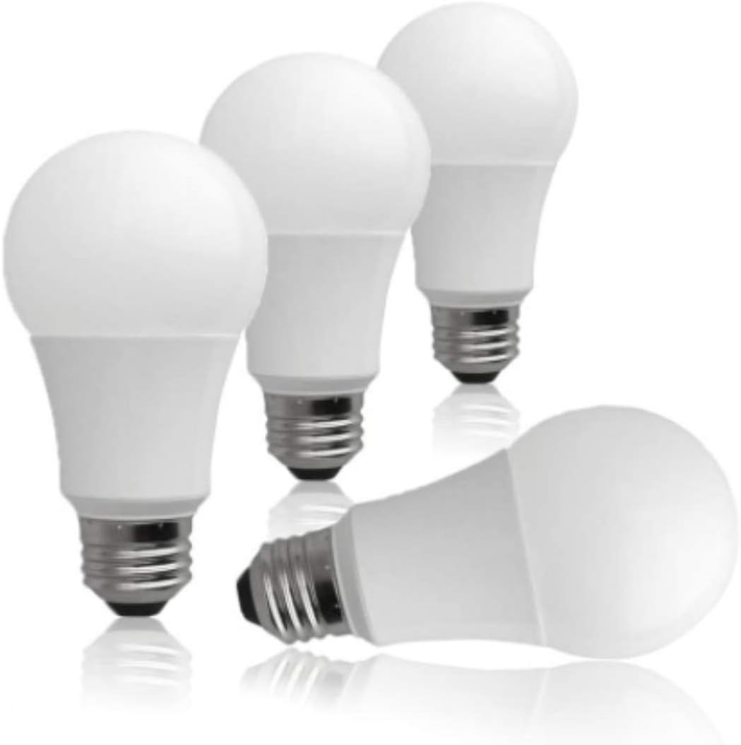 (4 Pack) Great Value Dimmable LED A19 60W Replacement Light Bulbs in