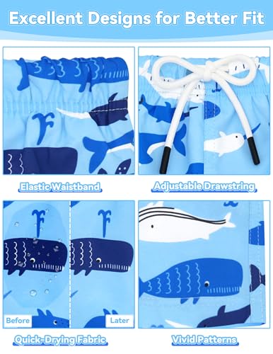 Image of Olreco Toddler Swim Trunks Baby Boy Bathing Suit Quick Dry Kids Swimsuits Boys Board Shorts Kids Swim Shorts Boys' Swimwear