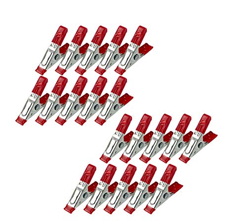Urbalabs 2 Inch Mini Spring Clamp Set 20 pc Pack Spring Clips Great Metal Clamps for crafts, Models, Woodworking Projects, Securing Plastic Sheeting, Tarps, Covers, Fabric Backdrops (20, Red)