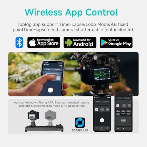 Image of Accsoon Toprig Motorized Camera Slider, Wireless DSLR Video Slider with Button /APP Control, Time-Lapse /Loop Mode, Speed Knob, 120 Panoramic Shooting, Compatible with GoPro, Camera-24inch Video Slider