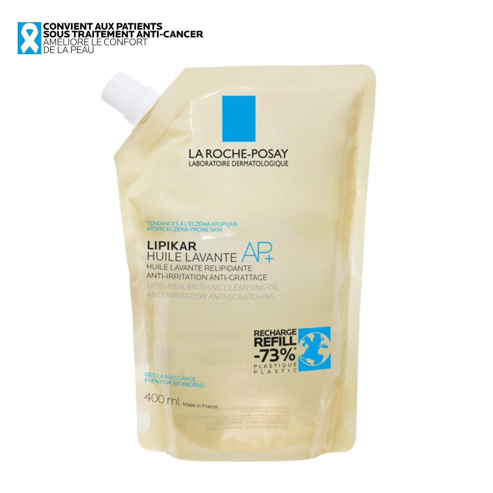 La Roche-Posay - Lipikar Huile Lavante AP+ - Recharge Huile de Douche Anti-irritation et Anti-grattage - Peaux sèches à Tendance Atopique et Eczéma - A Base de Beurre de karité et Niacinamide