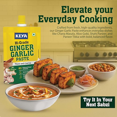 Image of Keya Ginger Garlic Paste 200g | Ready-to-Use Cooking Paste in Spout Pouch | Fresh Aroma & Authentic Flavour | Ideal for Indian Curries, Gravies & Marinades