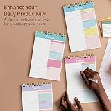 Sweetzer & Orange Daily & Weekly To Do List Notepad – Undated Work Planner & Organizer with Wish List Section, 52-Sheet Coiled Task Pad for Productivity – SET OF 4 To Do List Notebook for Work