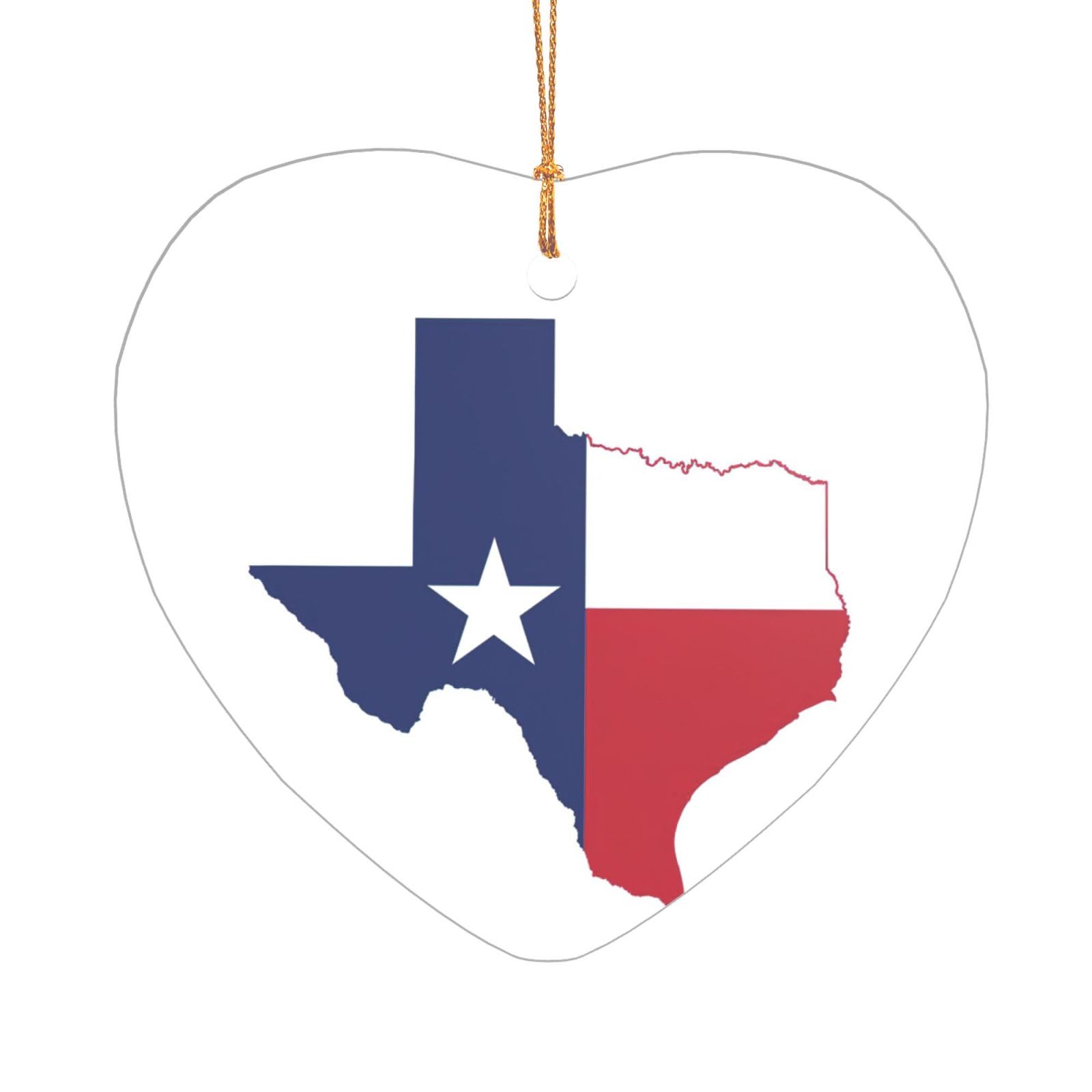 Texas State Flag Map Print Wedding Gift Ideas for Couples, A Just Married Acrylic Christmas Tree Ornament